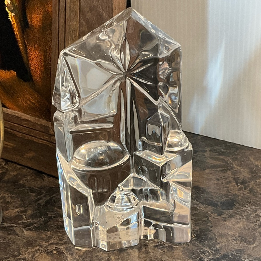 GALLERY Originals sz Small STAR OVER BETHLEHEM Lead Crystal Paperweight Hefty